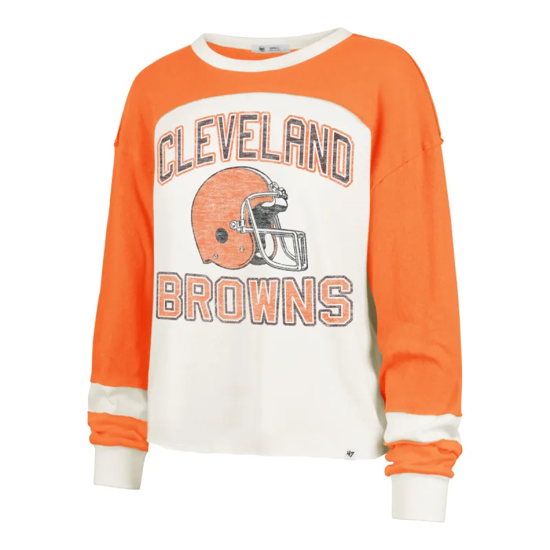 CLEVELAND BROWNS HISTORIC GRIDIRON CURVE '47 TONI LONG SLEEVE TEE WOMENS sold by 47