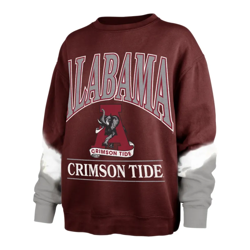 ALABAMA CRIMSON TIDE VINTAGE SLEEVE DYE '47 BOYFRIEND CREW WOMENS made by 47