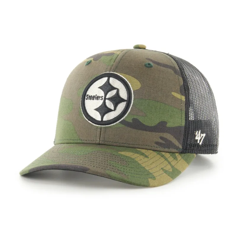 PITTSBURGH STEELERS CAMO STRAP '47 TRUCKER sold by 47