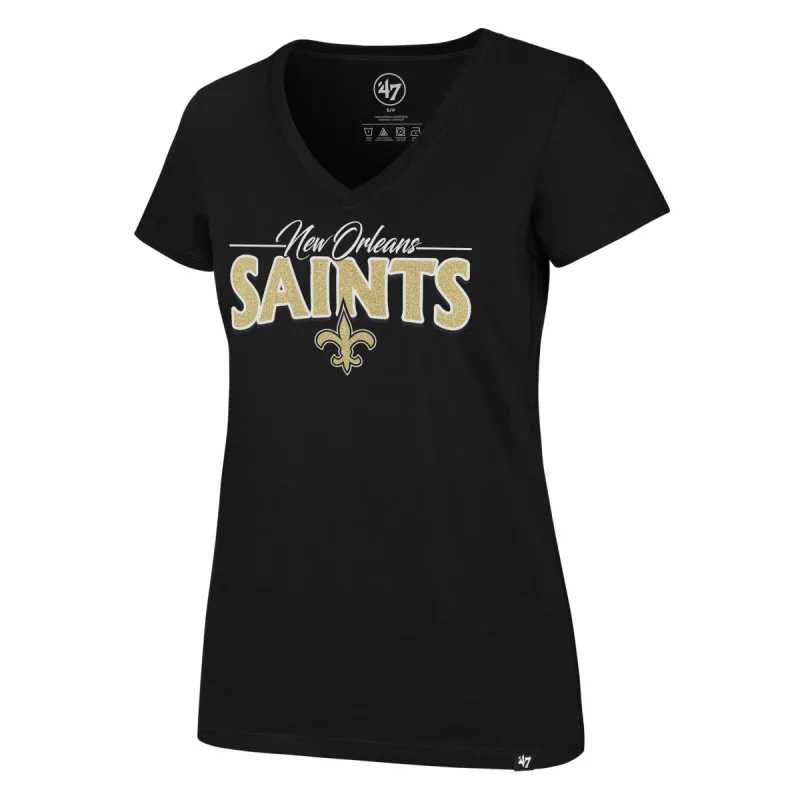 NEW ORLEANS SAINTS GLIMMER ON '47 ULTRA RIVAL V-NECK TEE WOMENS sold by 47