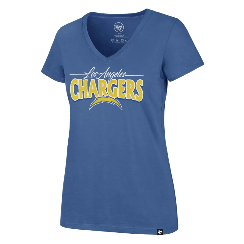 LOS ANGELES CHARGERS GLIMMER ON '47 ULTRA RIVAL V-NECK TEE WOMENS sold by 47