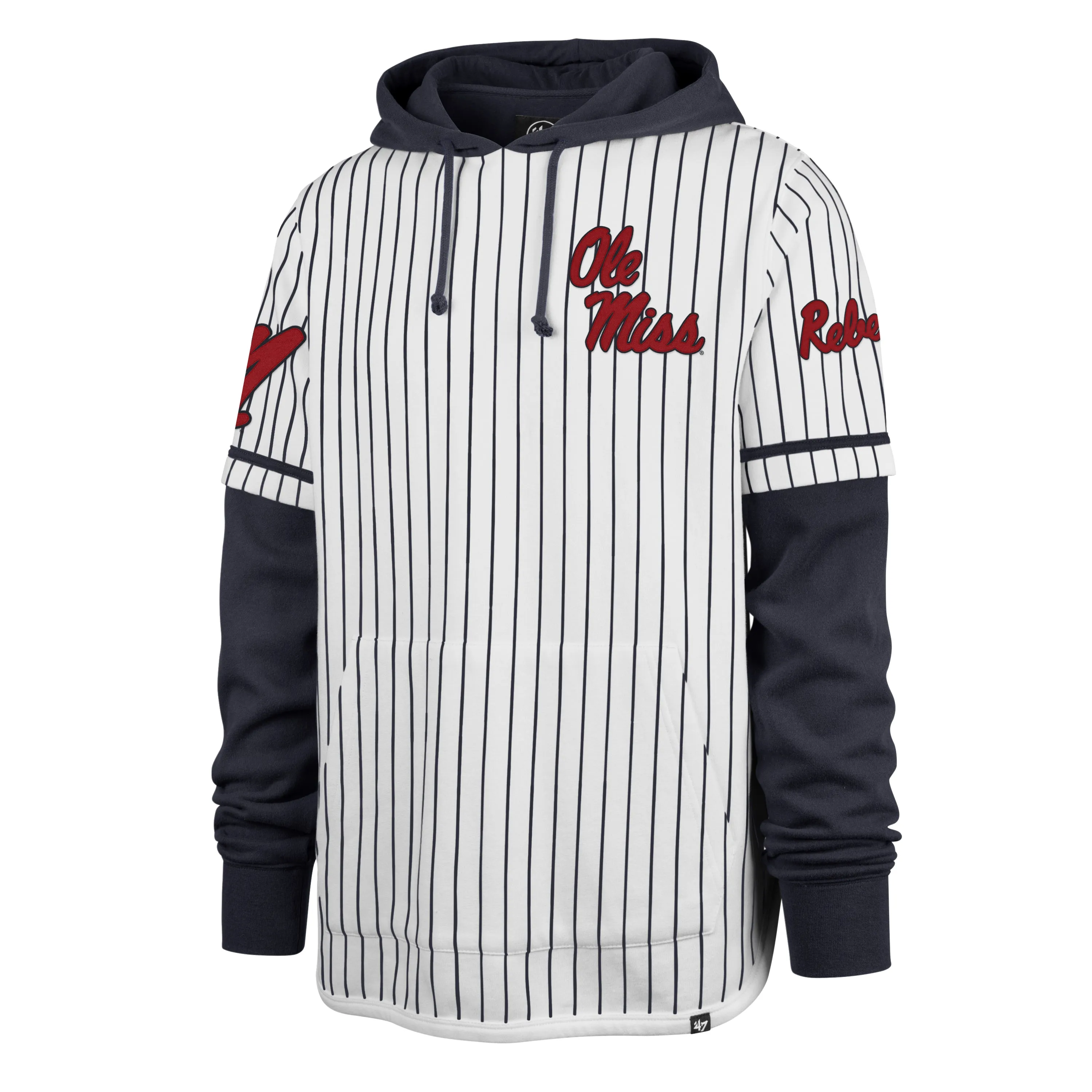 MISSISSIPPI REBELS PINSTRIPE '47 SHORTSTOP PULLOVER HOOD sold by 47