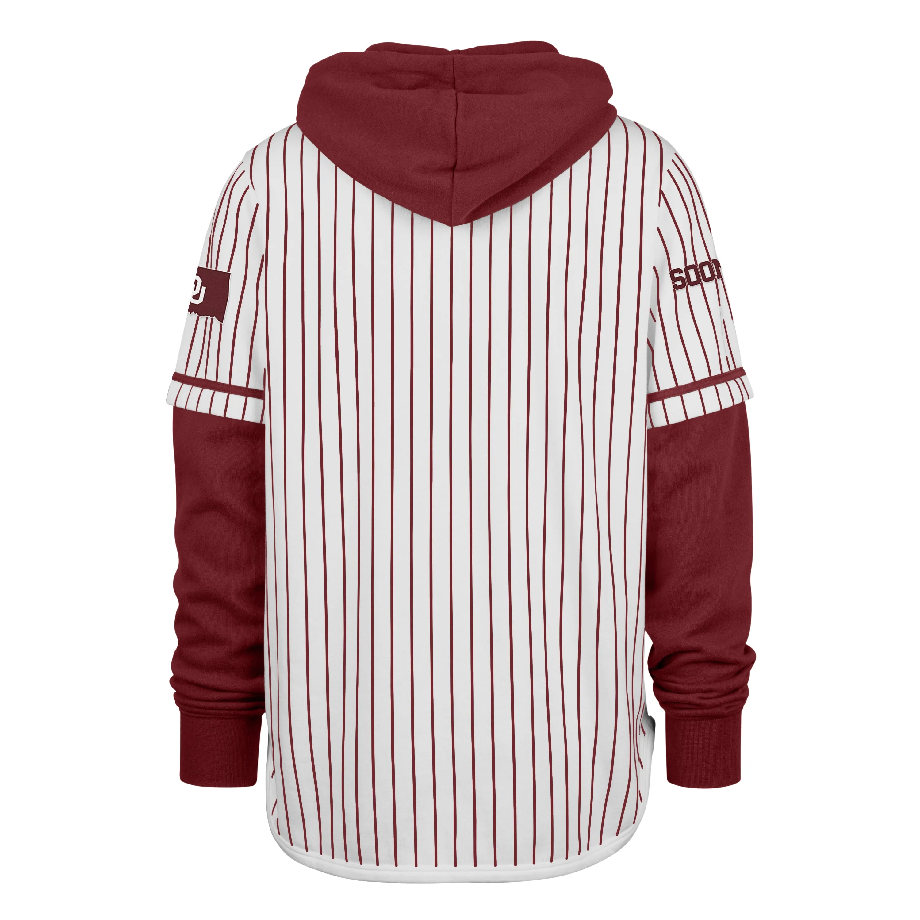 OKLAHOMA SOONERS PINSTRIPE '47 SHORTSTOP PULLOVER HOOD sold by 47 product image thumbnail 2