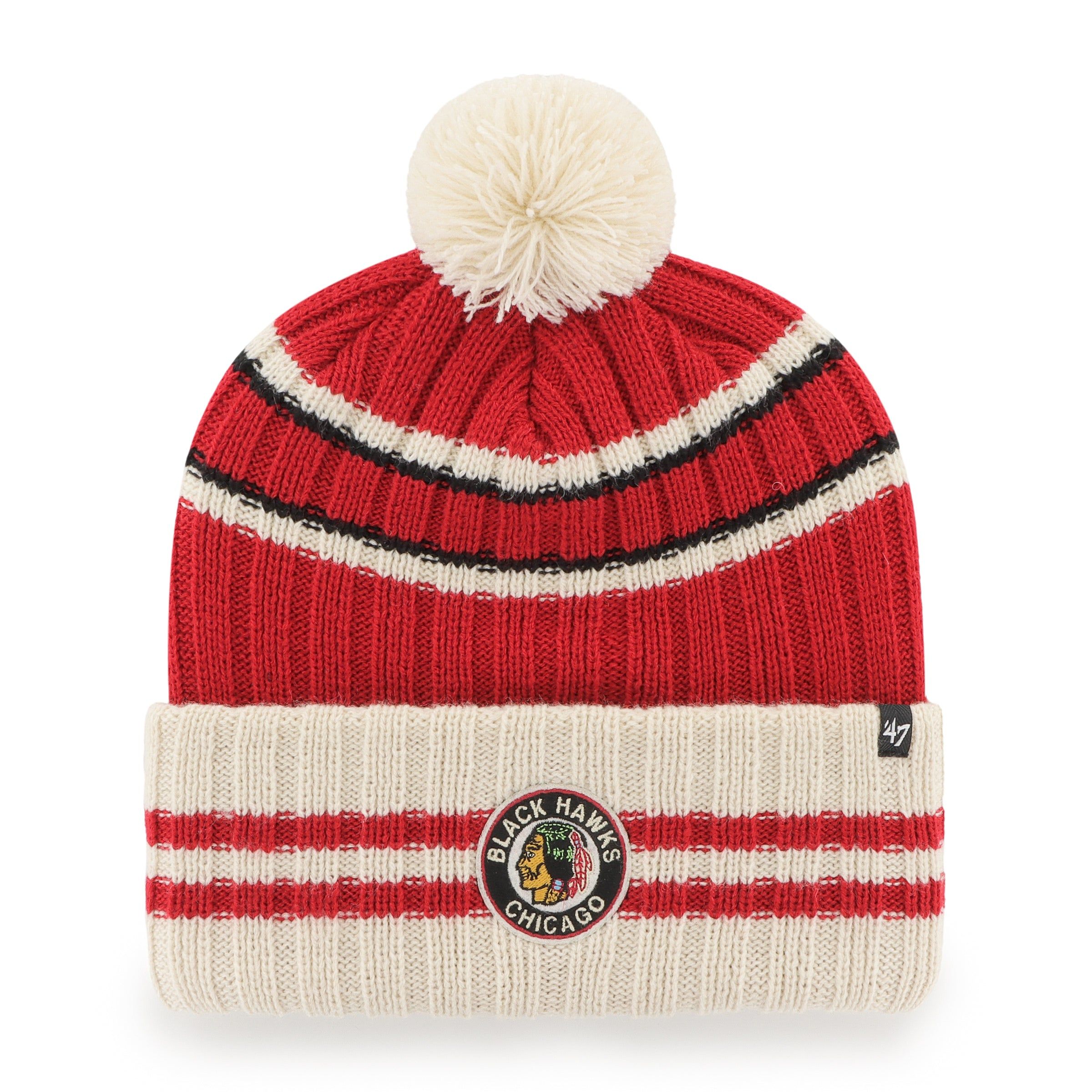 CHICAGO BLACKHAWKS VINTAGE NO HUDDLE '47 CUFF KNIT sold by 47