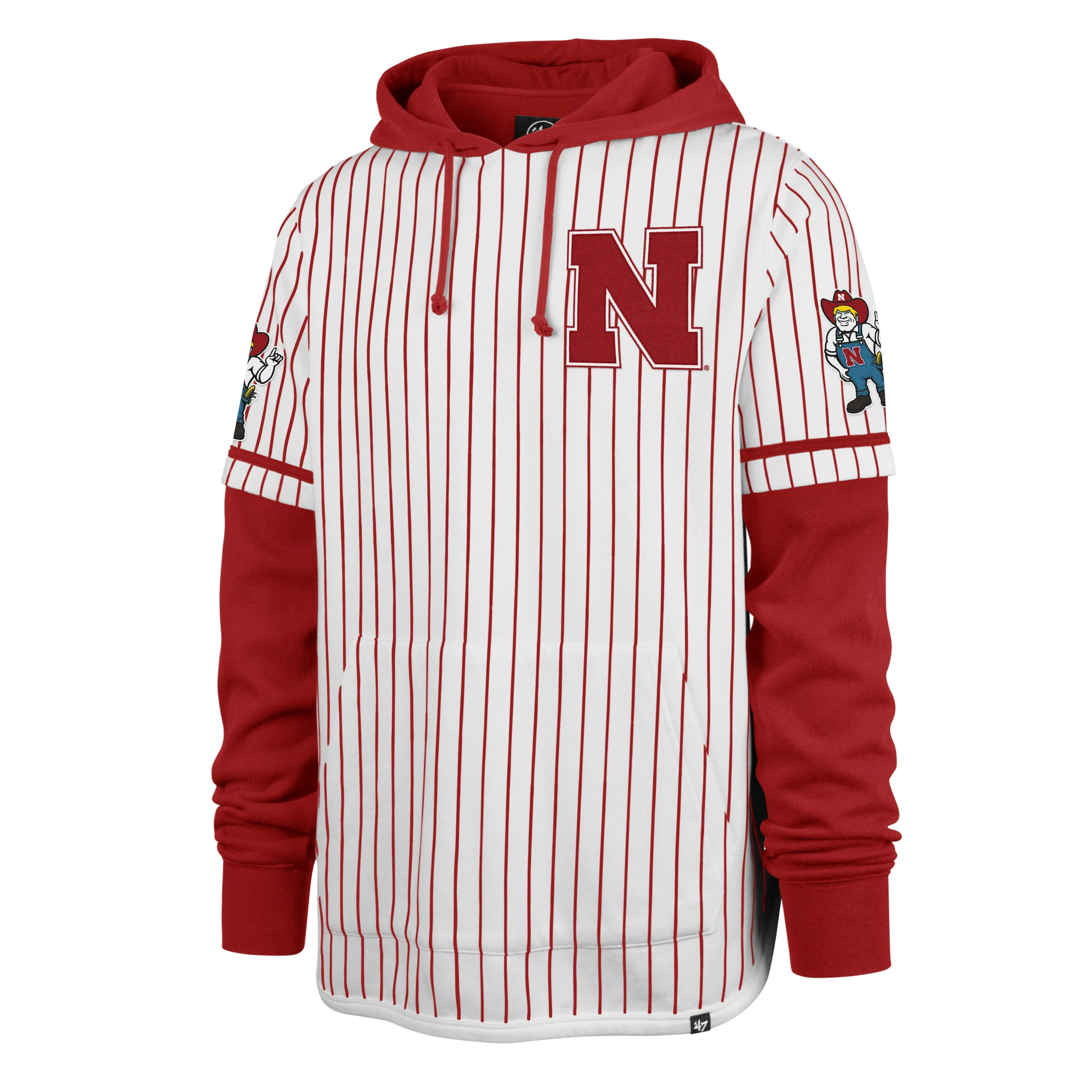 NEBRASKA CORNHUSKERS PINSTRIPE '47 SHORTSTOP PULLOVER HOOD sold by 47