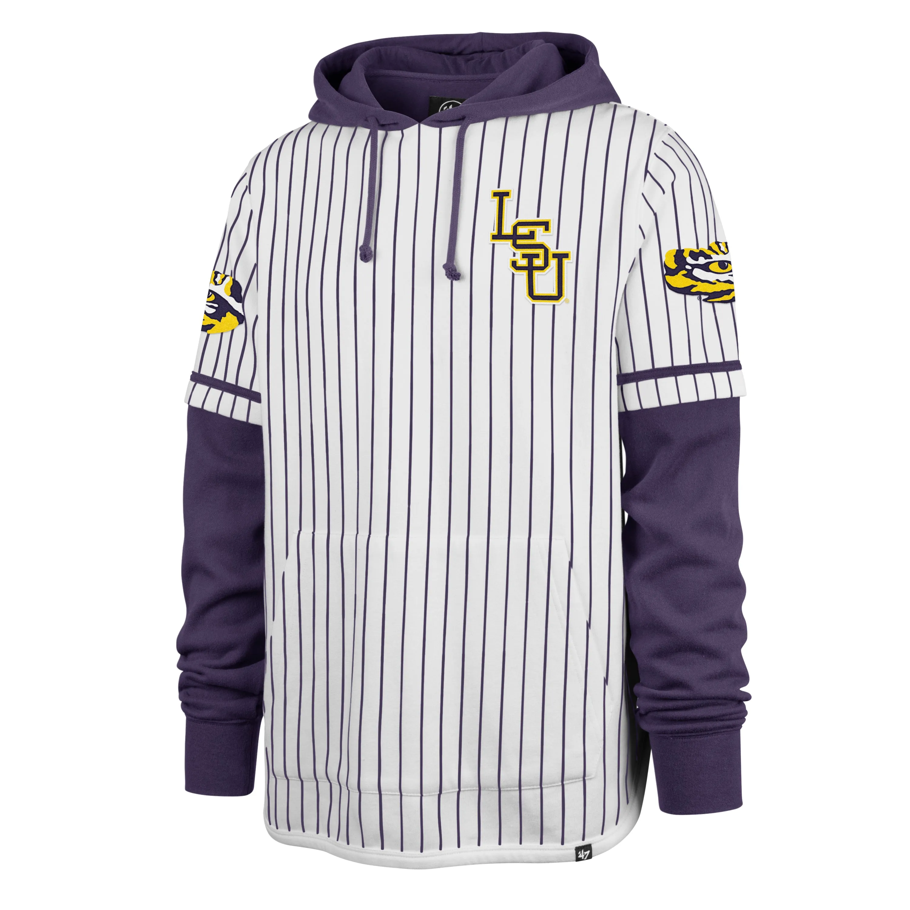 LOUISIANA STATE TIGERS LSU PINSTRIPE '47 SHORTSTOP PULLOVER HOOD sold by 47