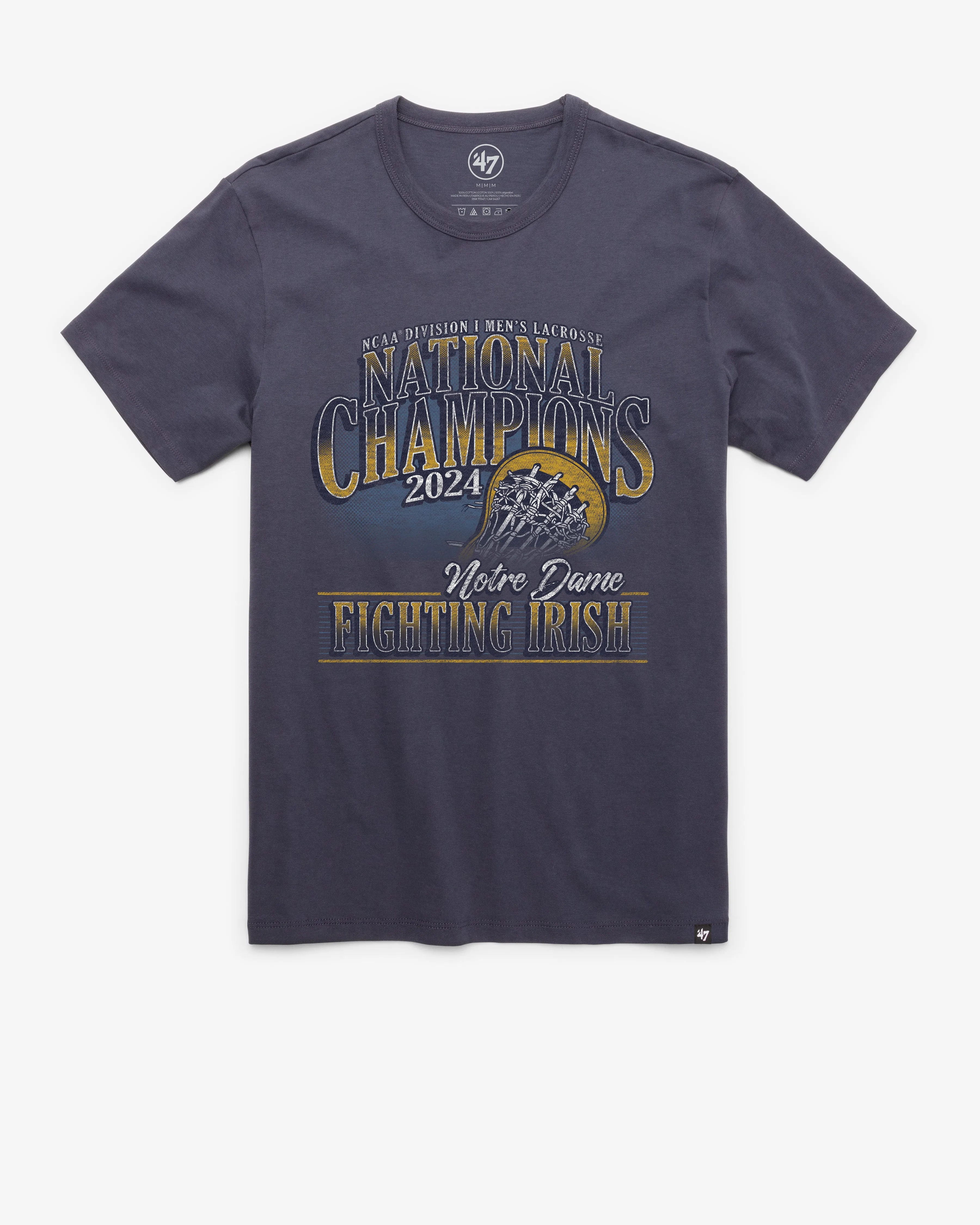 NOTRE DAME FIGHTIN IRISH NCAA LACROSSE NATIONAL CHAMPS '47 FRANKLIN TEE sold by 47