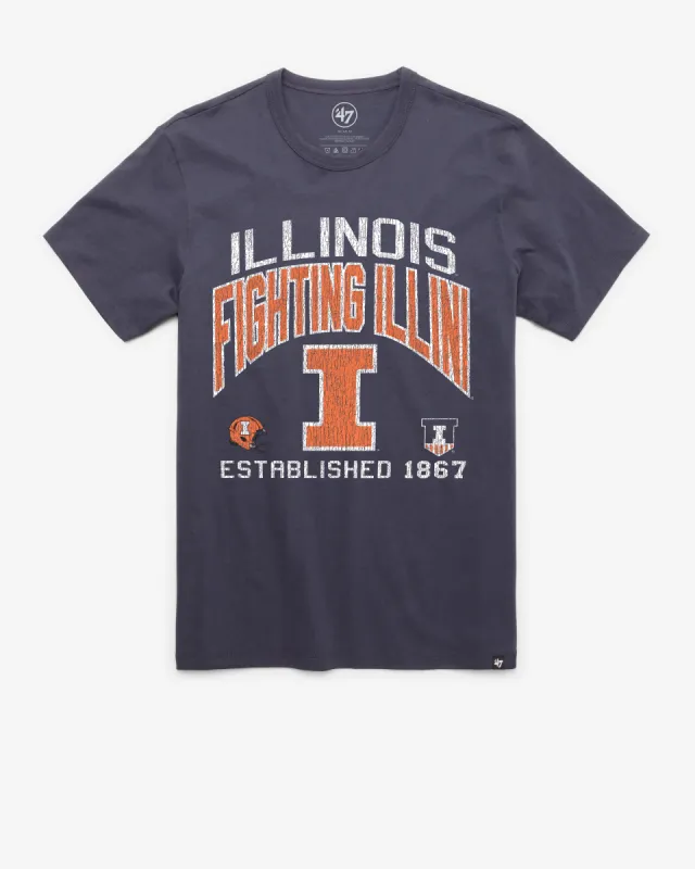 ILLINOIS FIGHTING ILLINI TURNED UP '47 FRANKLIN TEE sold by 47