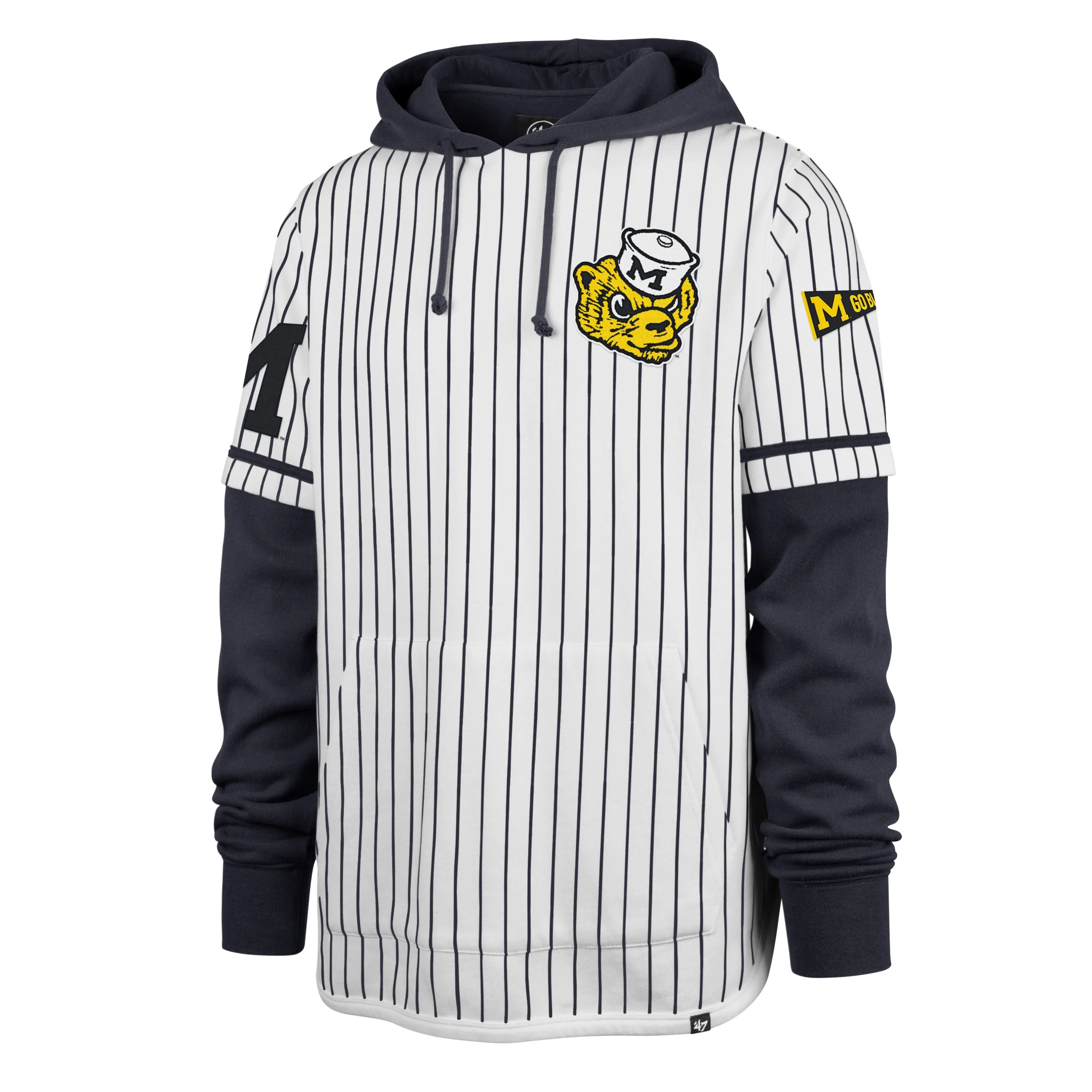 MICHIGAN WOLVERINES VINTAGE PINSTRIPE '47 SHORTSTOP PULLOVER HOOD sold by 47