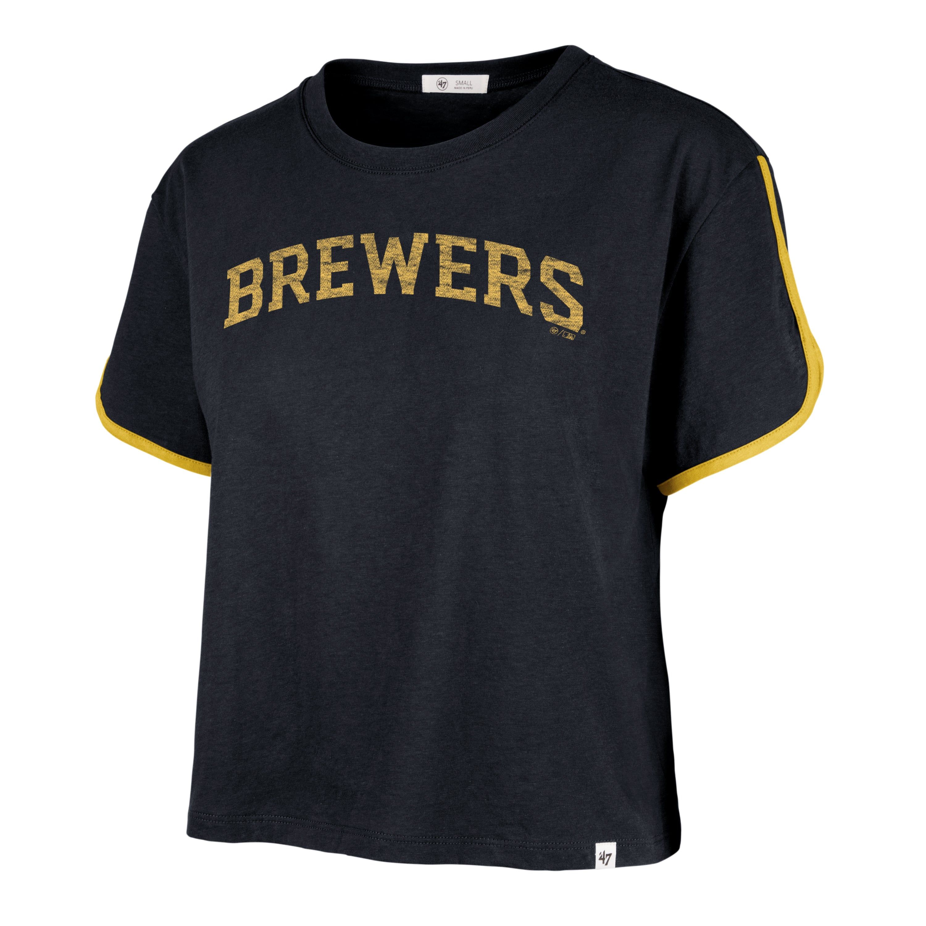 MILWAUKEE BREWERS PREMIER WORDMARK '47 DOLPHIN HEM CROP WOMENS sold by 47