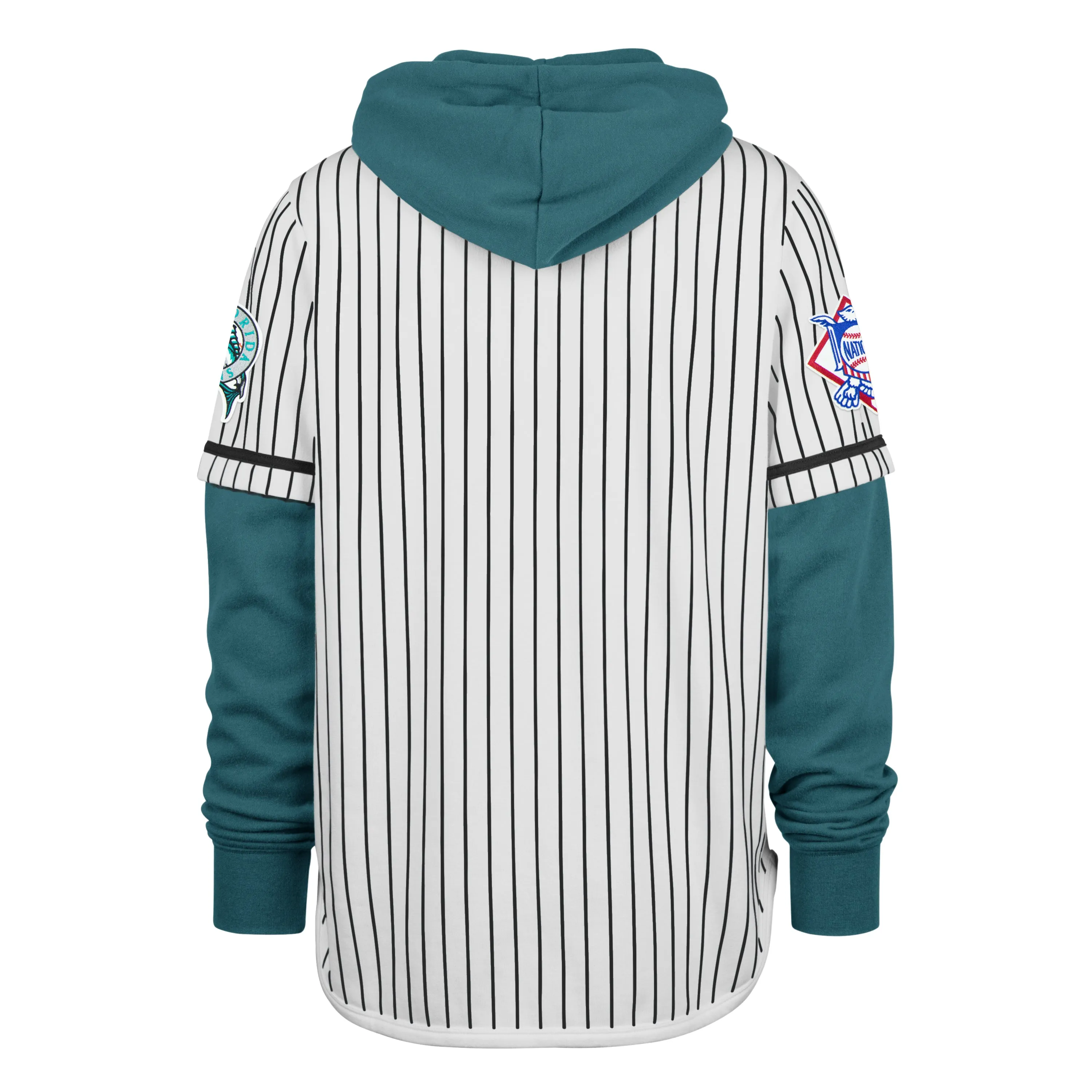MIAMI MARLINS COOPERSTOWN PINSTRIPE DOUBLE HEADER '47 SHORTSTOP PULLOVER HOOD sold by 47 product image thumbnail 2