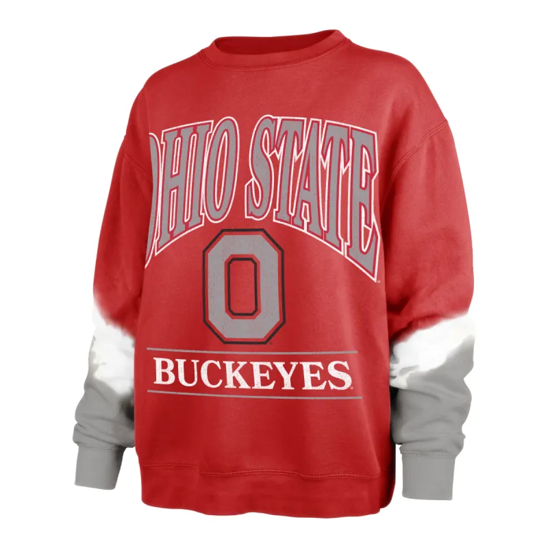 OHIO STATE BUCKEYES SLEEVE DYE '47 BOYFRIEND CREW WOMENS made by 47