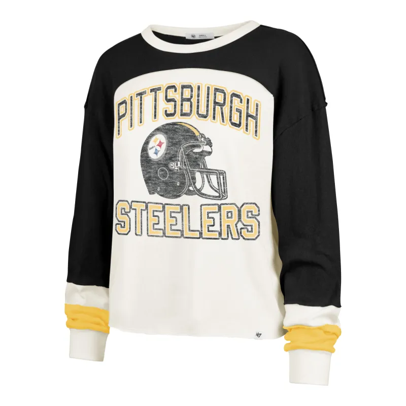 PITTSBURGH STEELERS HISTORIC GRIDIRON CURVE '47 TONI LONG SLEEVE TEE WOMENS sold by 47