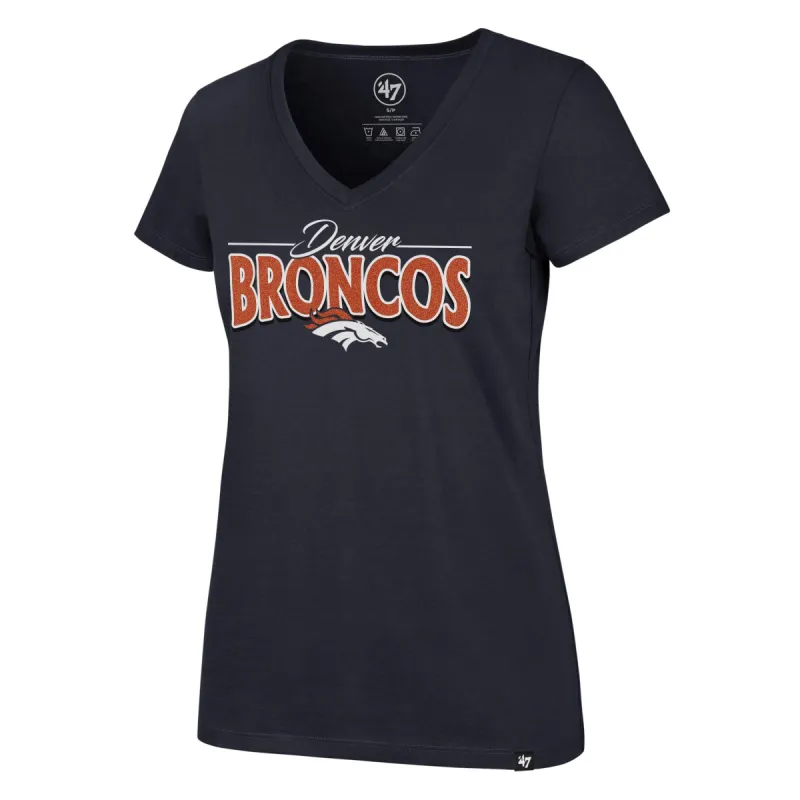 DENVER BRONCOS GLIMMER ON '47 ULTRA RIVAL V-NECK TEE WOMENS sold by 47
