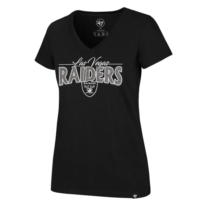 LAS VEGAS RAIDERS GLIMMER ON '47 ULTRA RIVAL V-NECK TEE WOMENS sold by 47