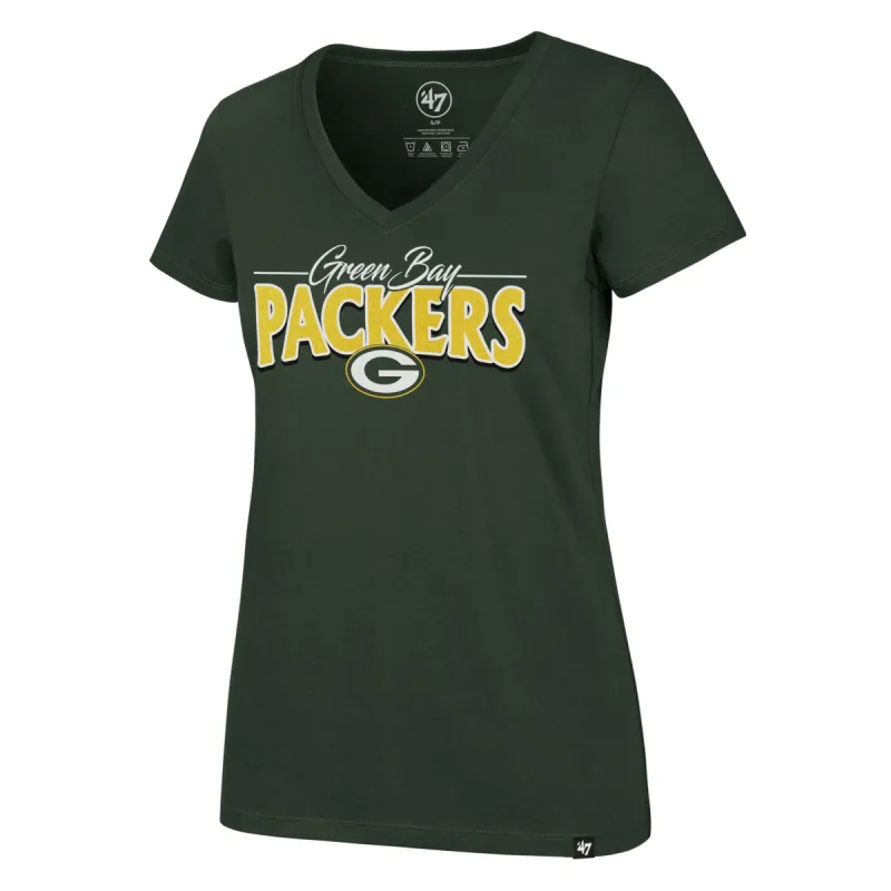 GREEN BAY PACKERS GLIMMER ON '47 ULTRA RIVAL V-NECK TEE WOMENS sold by 47