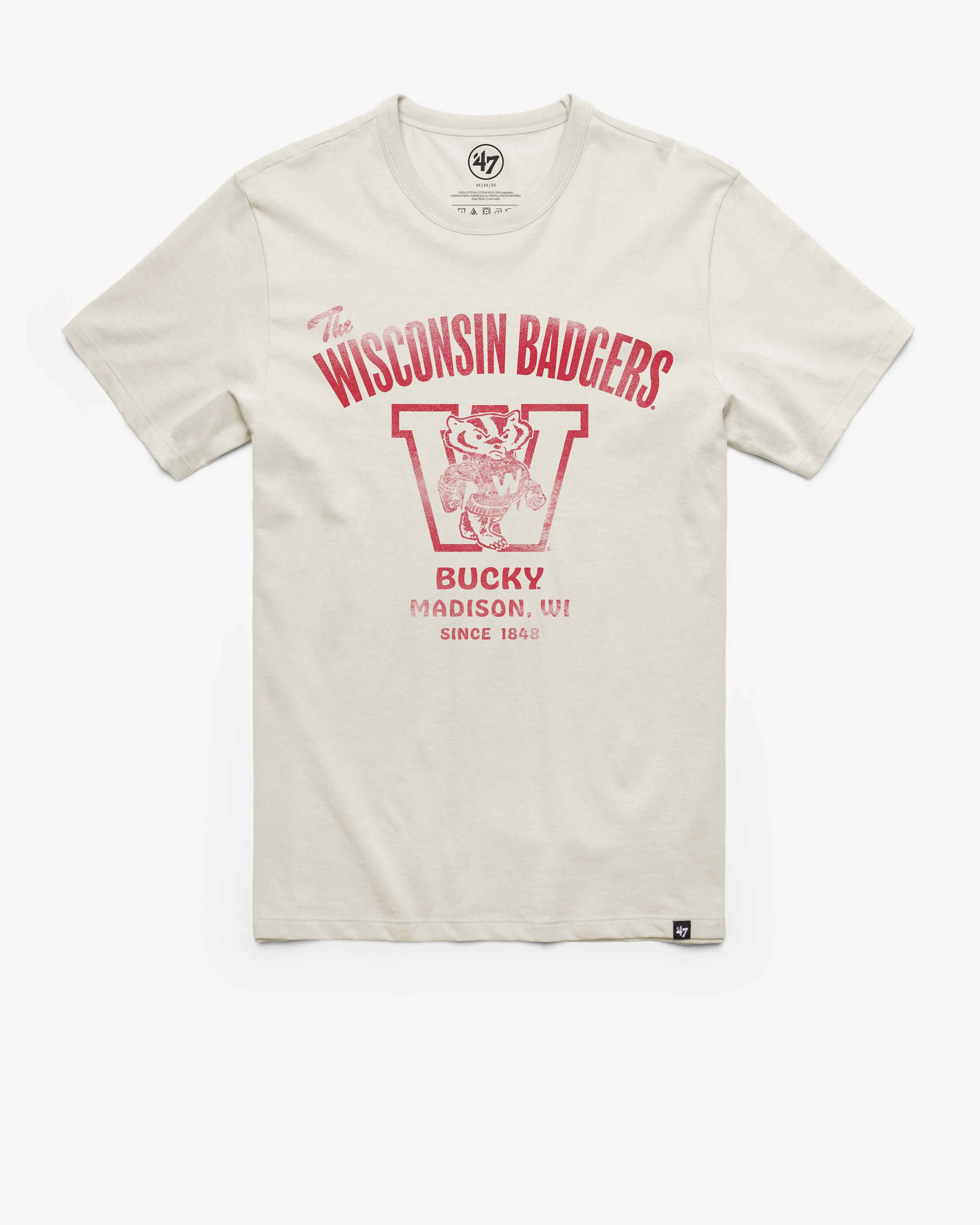WISCONSIN BADGERS VINTAGE WIDE OPEN '47 FRANKLIN TEE sold by 47