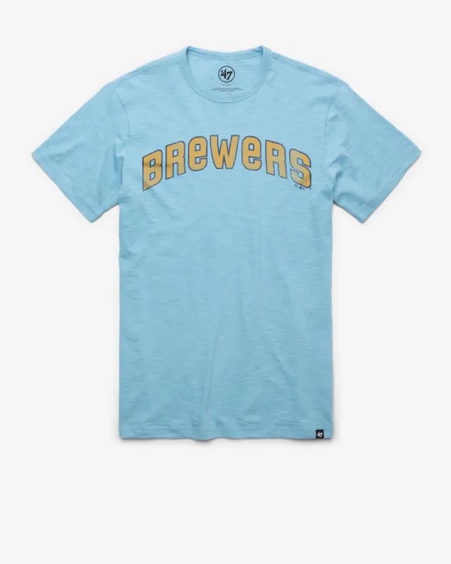 MILWAUKEE BREWERS COOPERSTOWN GRIT WORDMARK '47 SCRUM TEE sold by 47