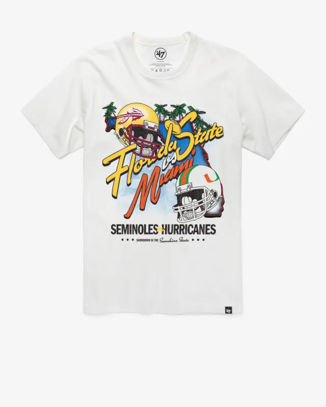 FLORIDA STATE / MIAMI RIVALRY DUELING NCAA '47 FRANKLIN TEE sold by 47