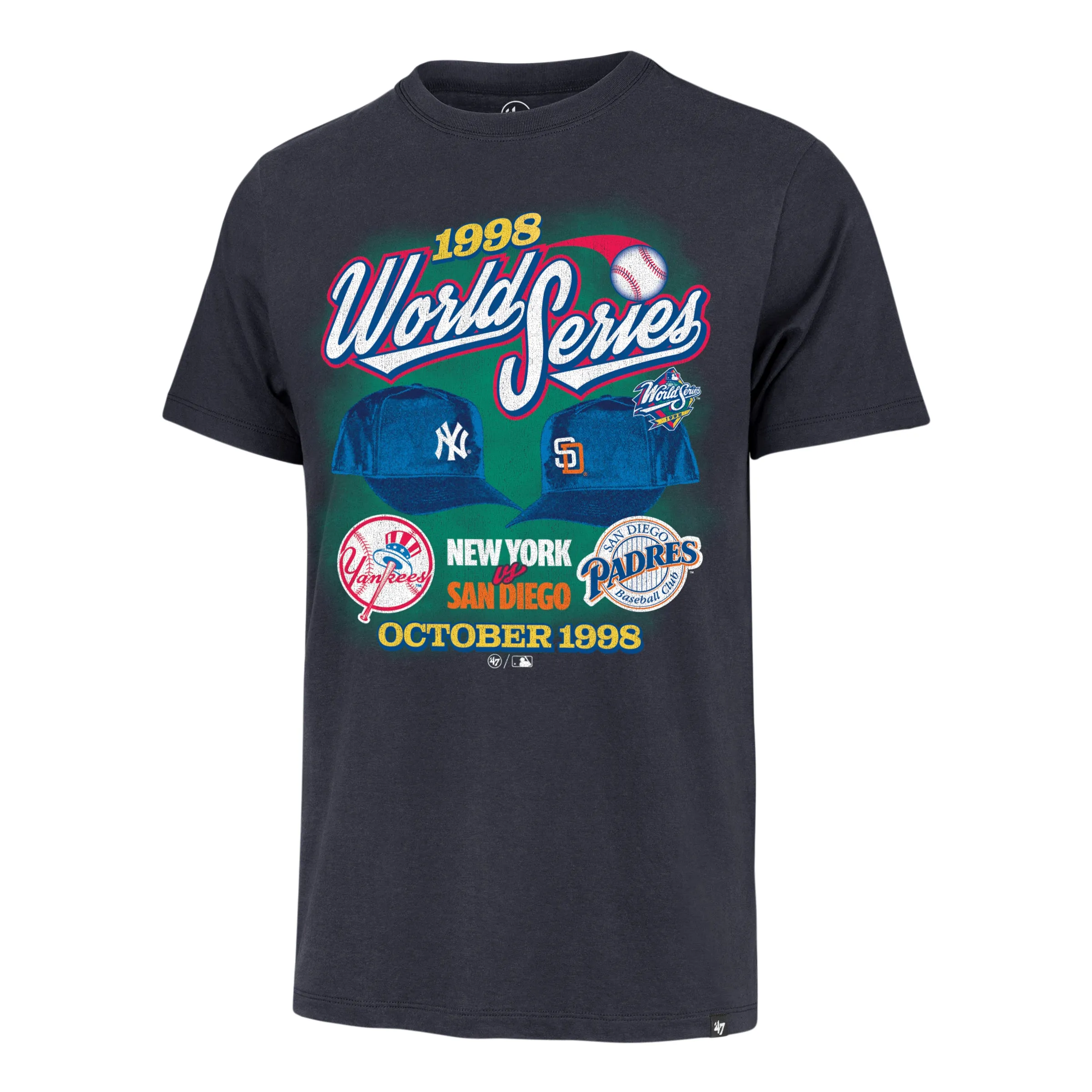NEW YORK YANKEES VS. SAN DIEGO PADRES DUELING WORLD SERIES '47 FRANKLIN TEE sold by 47