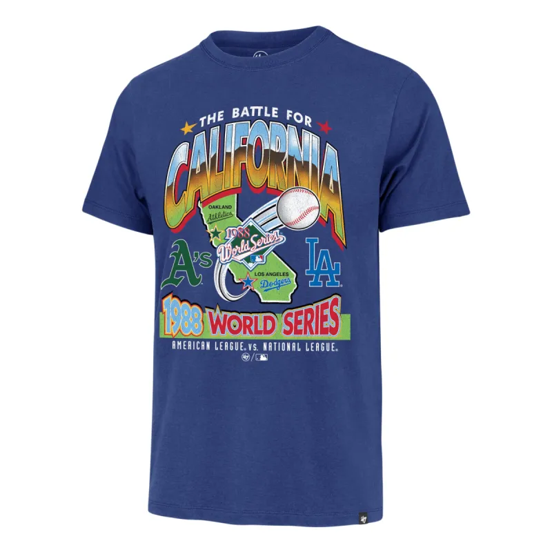 OAKLAND ATHLETICS VS. LOS ANGELES DODGERS DUELING WORLD SERIES '47 FRANKLIN TEE sold by 47