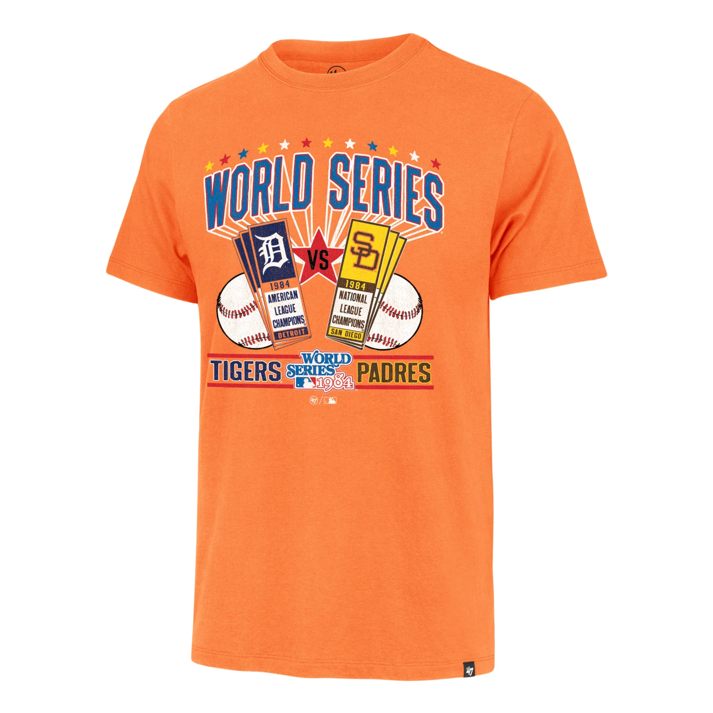 DETROIT TIGERS VS. SAN DIEGO PADRES DUELING WORLD SERIES '47 FRANKLIN TEE sold by 47