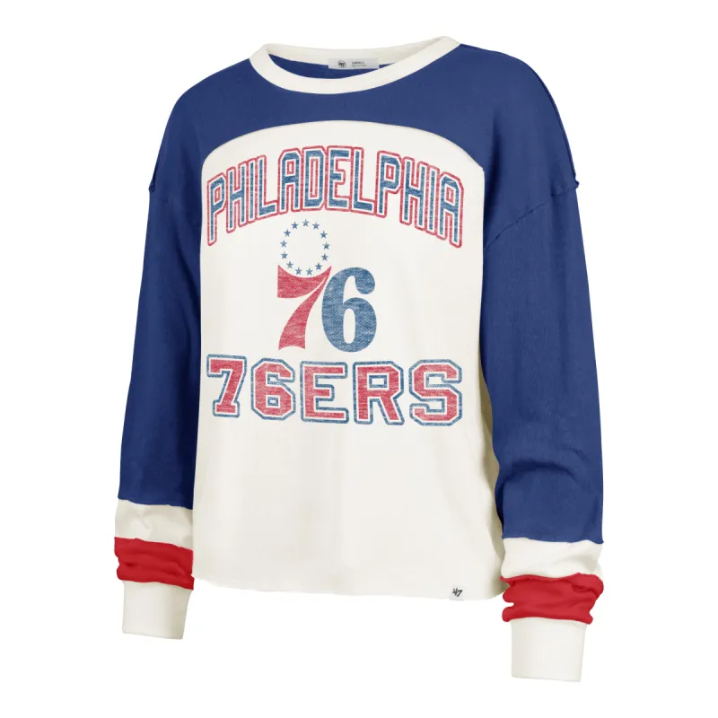 PHILADELPHIA 76ERS ARENA CURVE '47 TONI LONG SLEEVE TEE WOMENS made by 47