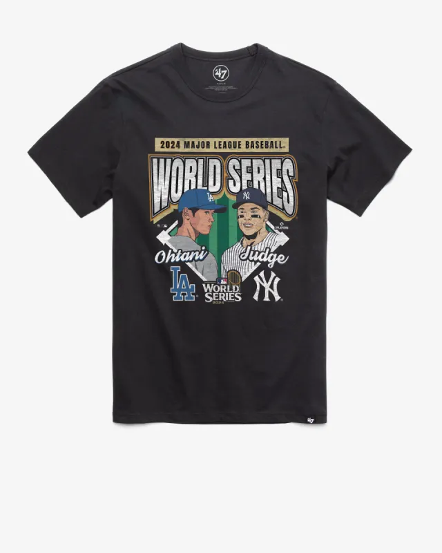 NEW YORK YANKEES VS. LOS ANGELES DODGERS MLB PLAYER DUELING 2024 WORLD SERIES ID '47 FRANKLIN TEE sold by 47