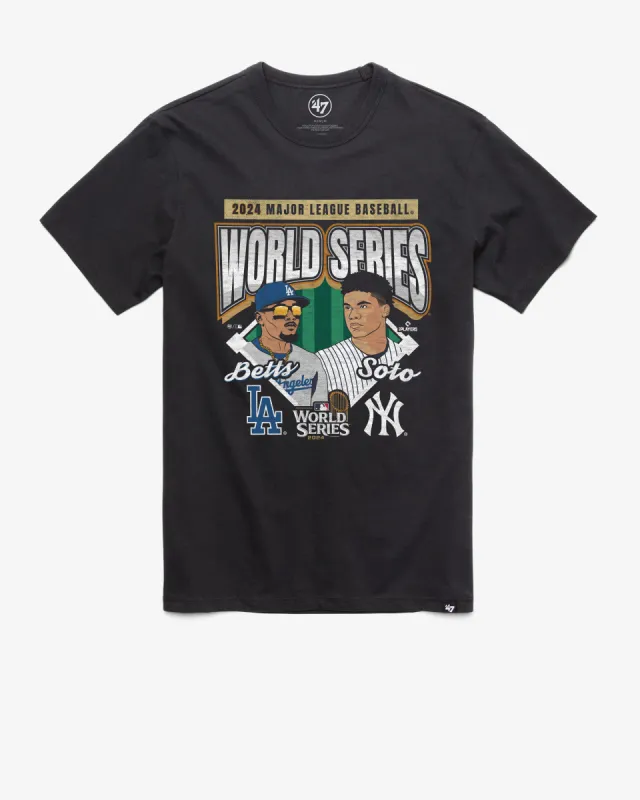 NEW YORK YANKEES VS. LOS ANGELES DODGERS MLB PLAYER DUELING 2024 WORLD SERIES ID '47 FRANKLIN TEE sold by 47
