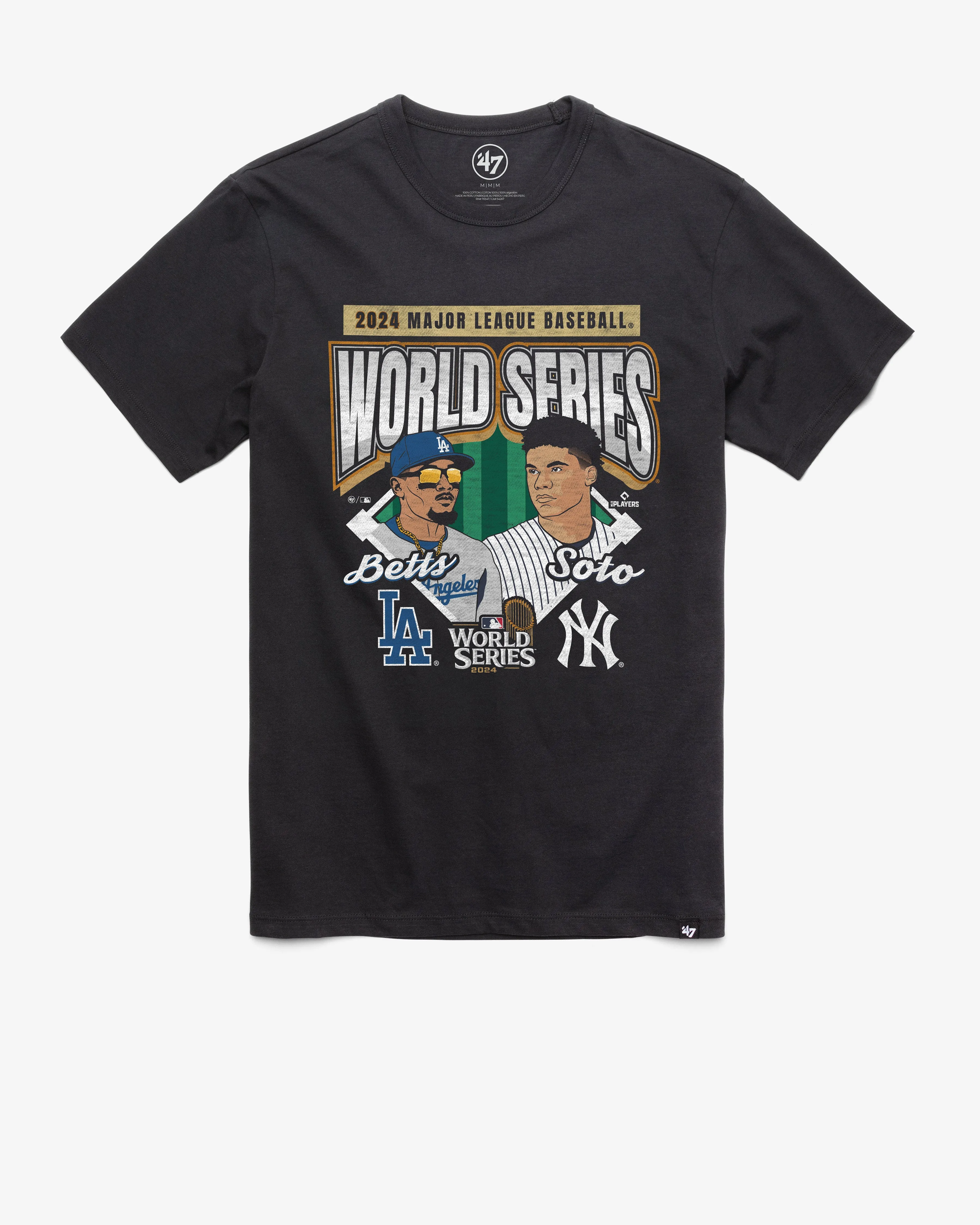 NEW YORK YANKEES VS. LOS ANGELES DODGERS MLB PLAYER DUELING 2024 WORLD SERIES ID '47 FRANKLIN TEE sold by 47