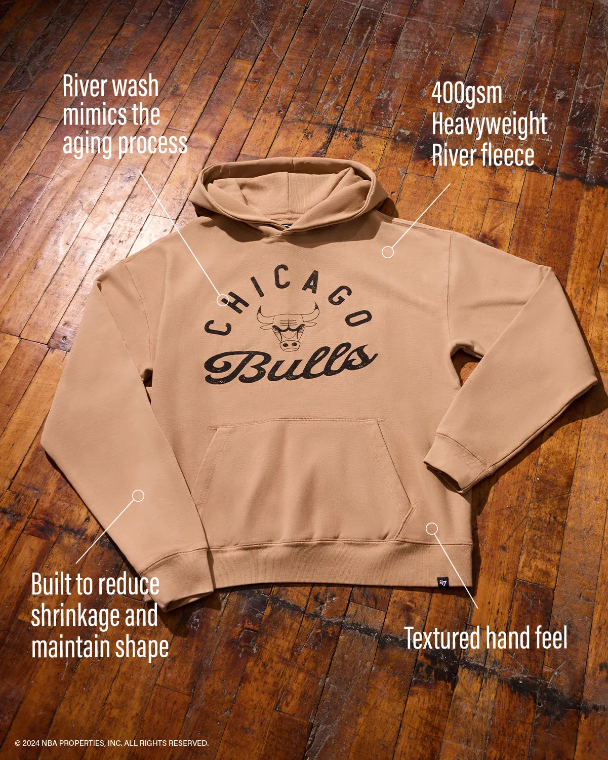 NEW YORK RANGERS DUSTED BOWLINE '47 FOUNDATION RIVER HOODIE sold by 47 product image thumbnail 4