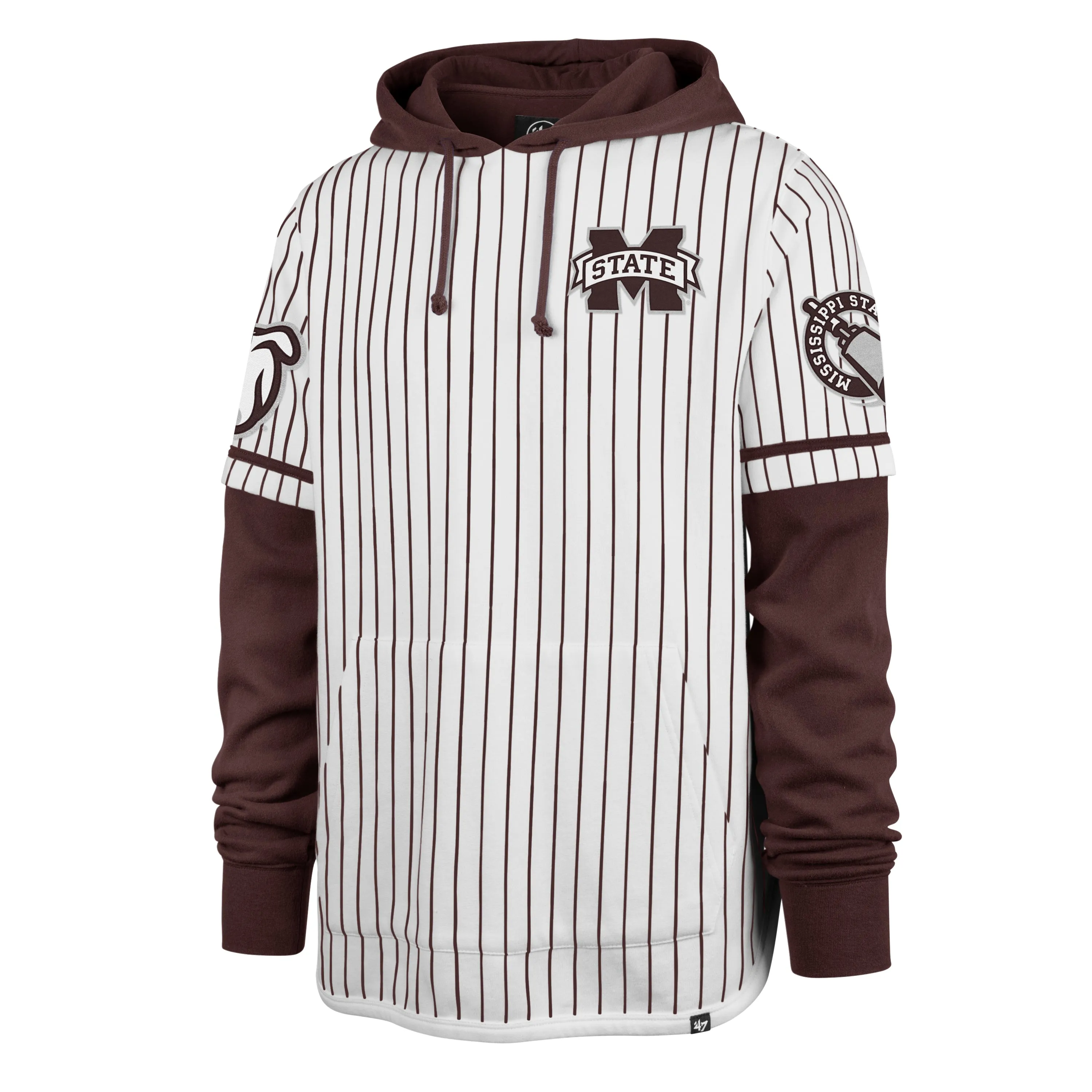 MISSISSIPPI STATE BULLDOGS PINSTRIPE '47 SHORTSTOP PULLOVER HOOD sold by 47