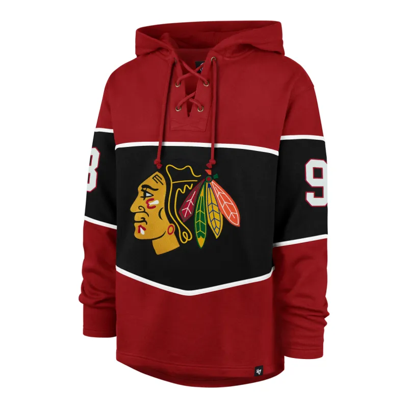 CHICAGO BLACKHAWKS CONNOR BEDARD '47 RUN POINT LACER HOOD sold by 47