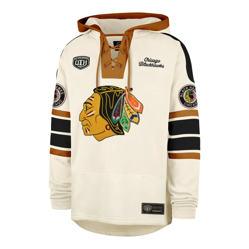 OLD TIME HOCKEY CHICAGO BLACKHAWKS VINTAGE BLUE LINE HERITAGE '47 LACER sold by 47