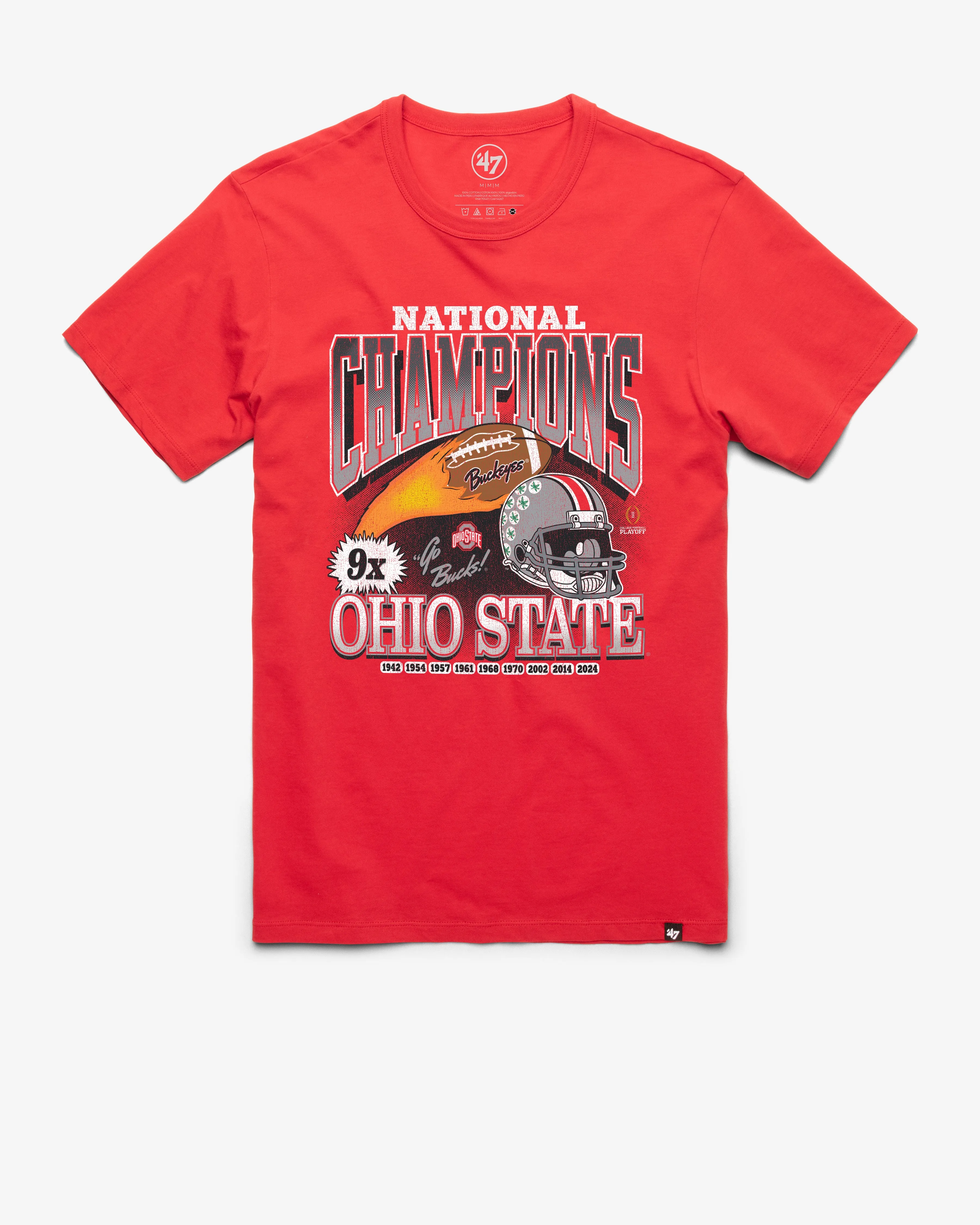 OHIO STATE BUCKEYES 2024 CFP NATIONAL CHAMPIONS '47 FRANKLIN TEE sold by 47