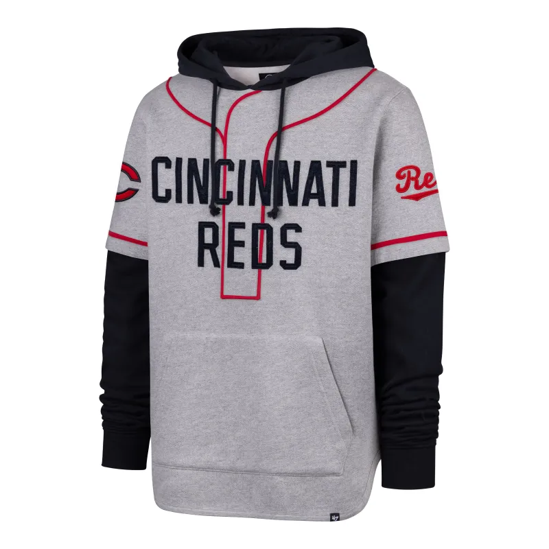 CINCINNATI REDS COOPERSTOWN GAME FELT FIFTIES '47 SHORTSTOP PULLOVER HOOD sold by 47