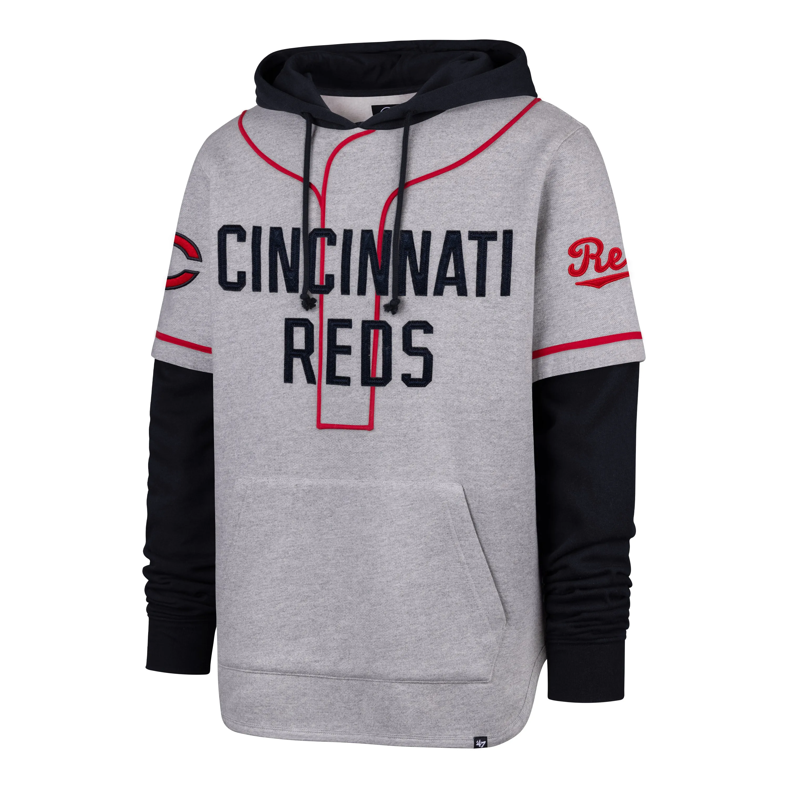 CINCINNATI REDS COOPERSTOWN GAME FELT FIFTIES '47 SHORTSTOP PULLOVER HOOD sold by 47