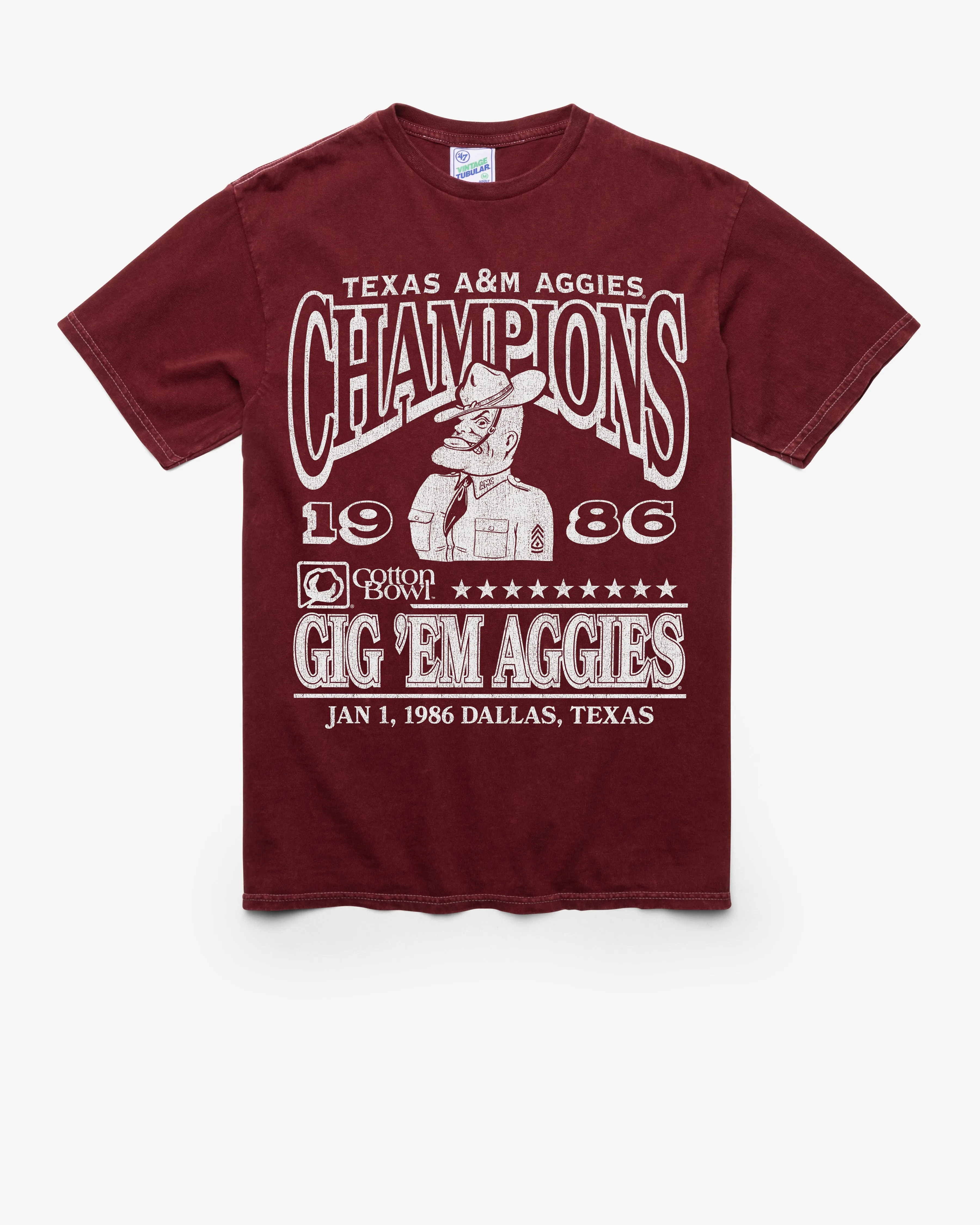 TEXAS A&M AGGIES H-BOWLS MONOCHROME VINTAGE '47 TUBULAR TEE sold by 47