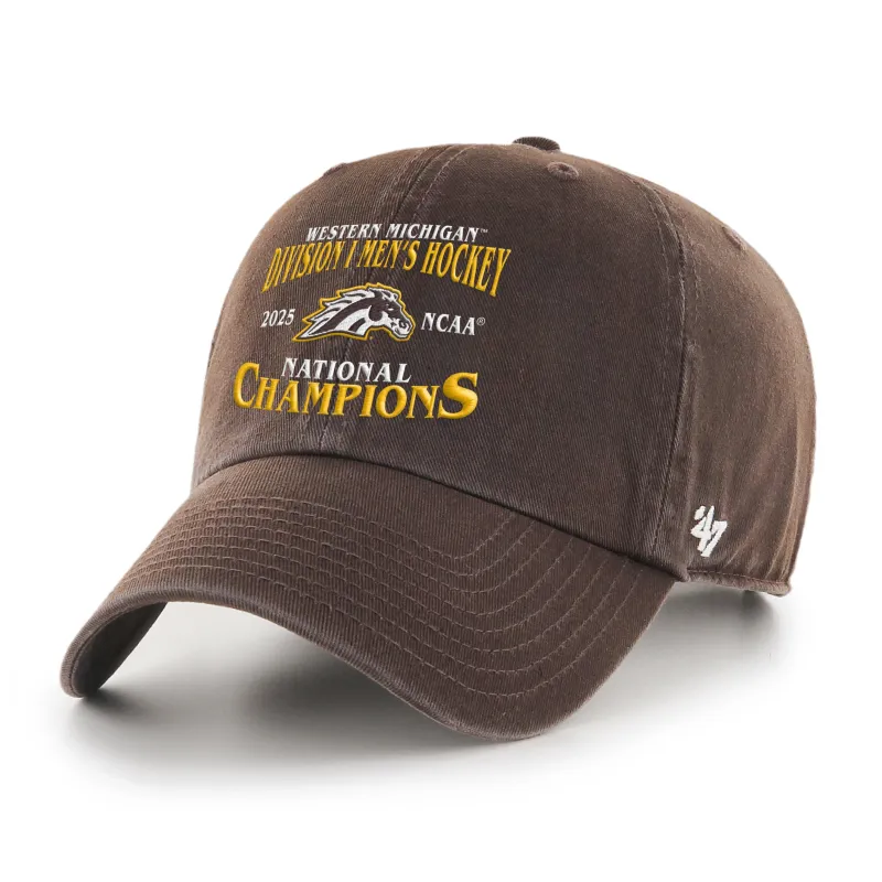 WESTERN MICHIGAN BRONCOS MEN'S HOCKEY 2025 NCAA CHAMPIONS '47 CLEAN UP sold by 47
