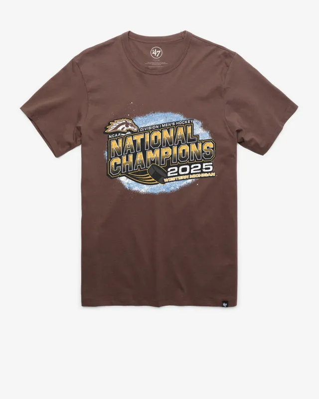WESTERN MICHIGAN BRONCOS MEN'S HOCKEY 2025 NCAA NATIONAL CHAMPIONS '47 FRANKLIN TEE sold by 47