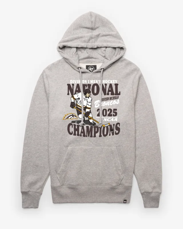 WESTERN MICHIGAN BRONCOS MEN'S HOCKEY 2025 NCAA NATIONAL CHAMPIONS '47 HEADLINE HOOD sold by 47