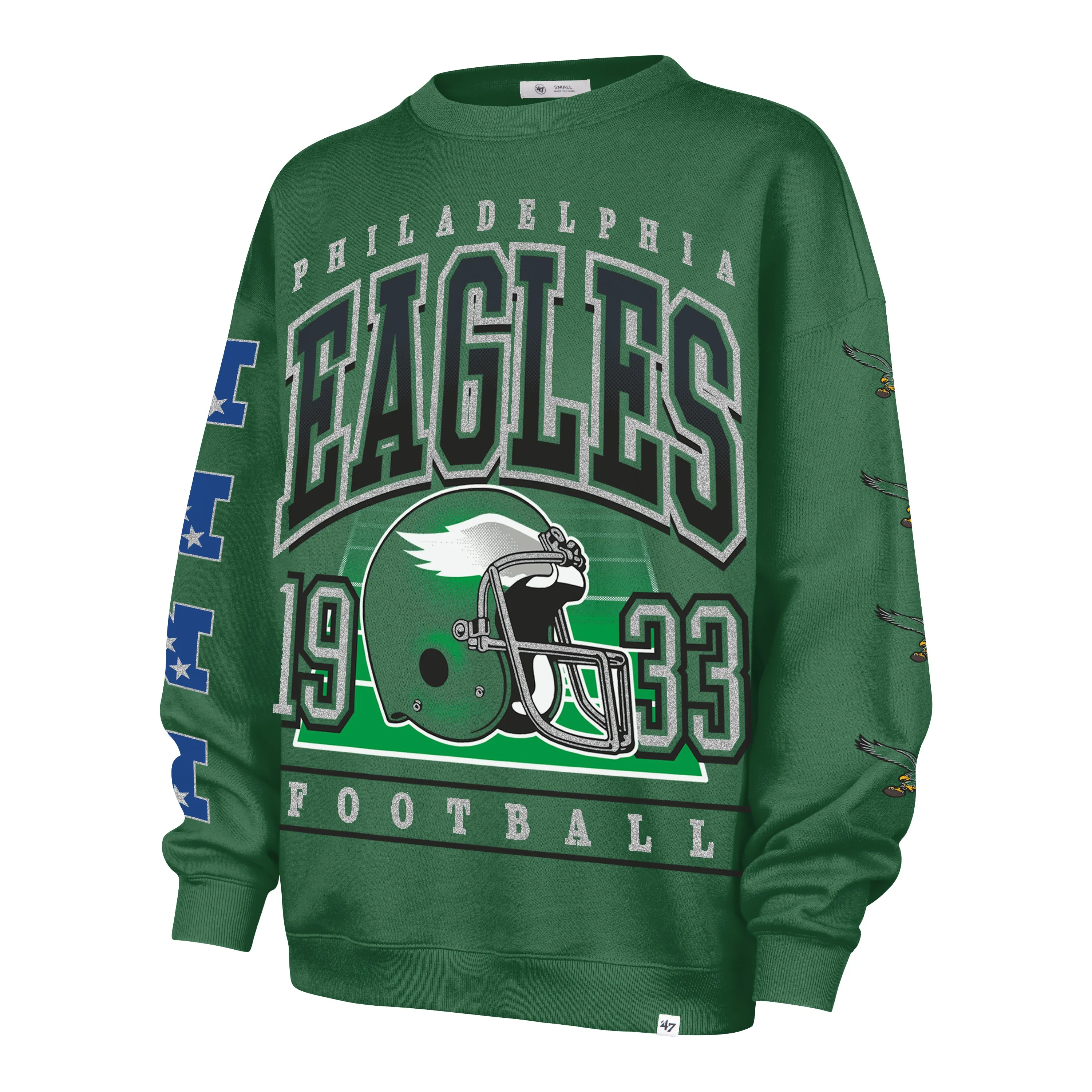 PHILADELPHIA EAGLES HISTORIC GO BIG '47 OVERSIZED CREW WOMENS sold by 47