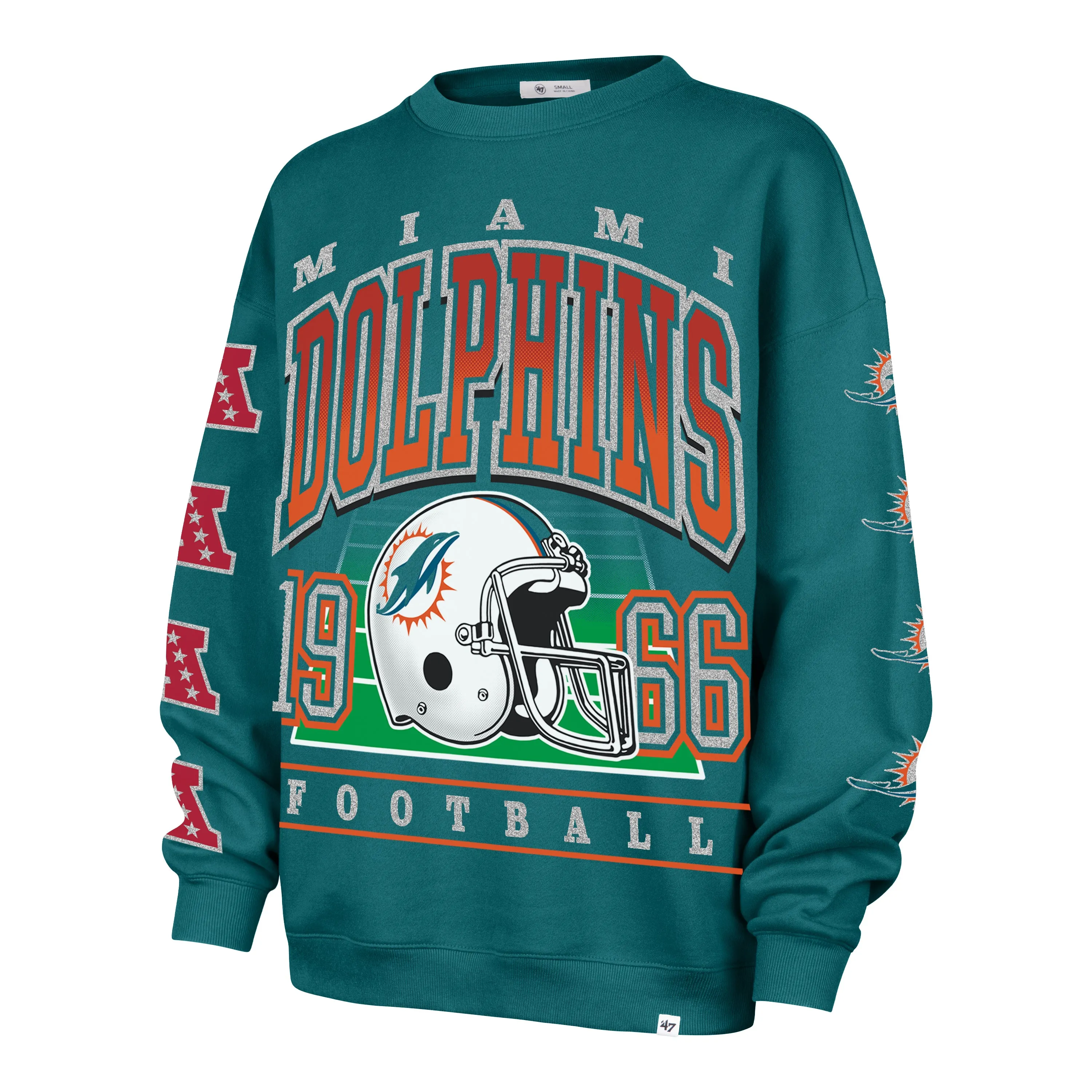 MIAMI DOLPHINS GO BIG '47 OVERSIZED CREW WOMENS sold by 47
