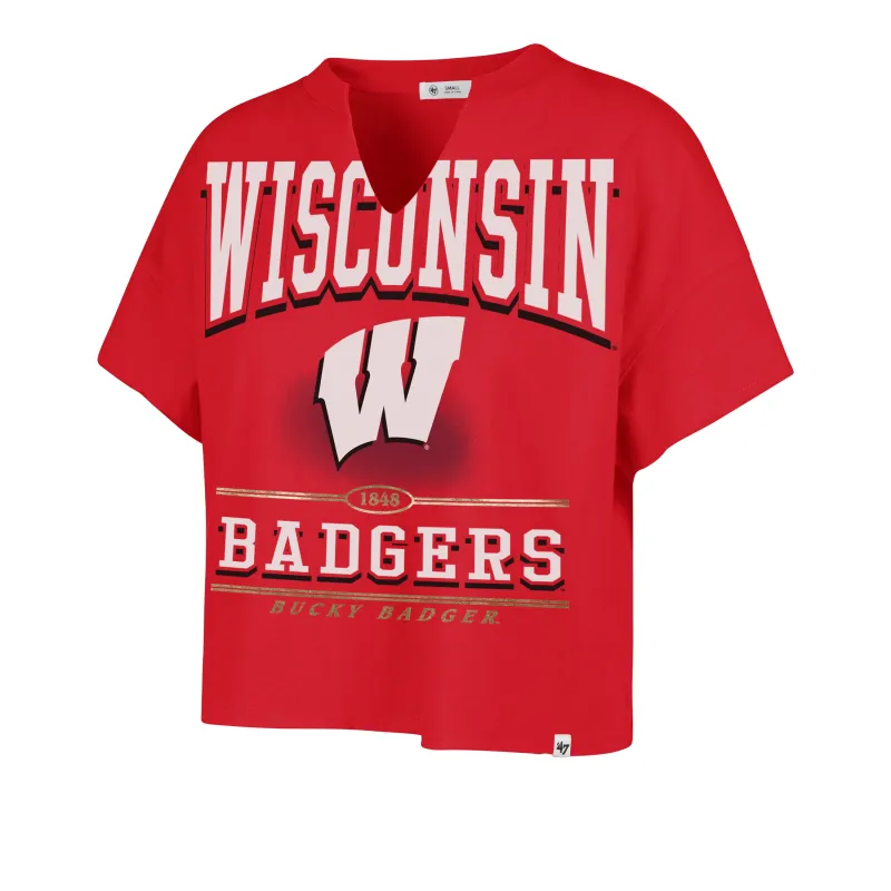 WISCONSIN BADGERS ELATION '47 OVERSIZED NOTCH NECK TEE WOMENS sold by 47