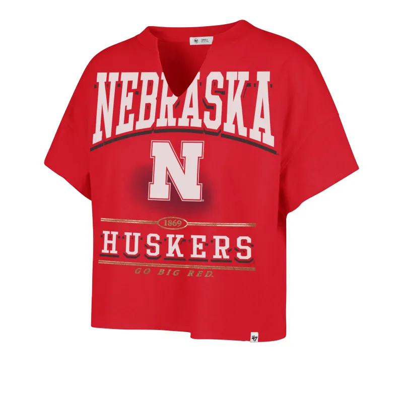 NEBRASKA CORNHUSKERS ELATION '47 OVERSIZED NOTCH NECK TEE WOMENS sold by 47