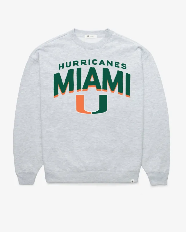 MIAMI HURRICANES CAMPUS ARCH CLOUD OVERSIZED CREW WOMENS sold by 47