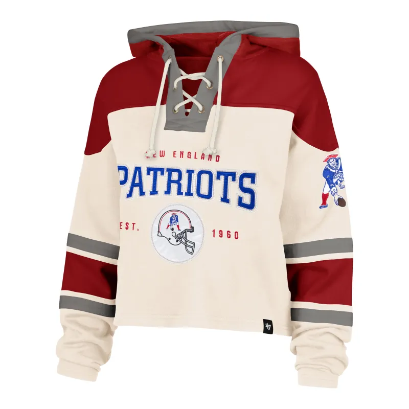 NEW ENGLAND PATRIOTS HISTORIC CHOP BLOCK CROPPED '47 SUPERIOR LACER HOOD WOMENS sold by 47