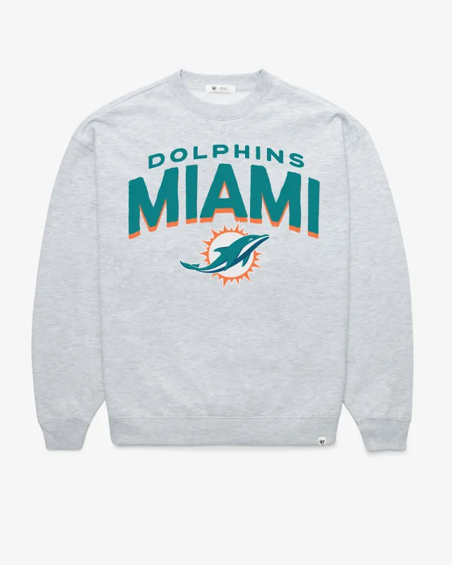 MIAMI DOLPHINS CAMPUS ARCH CLOUD '47 OVERSIZED CREW WOMENS sold by 47