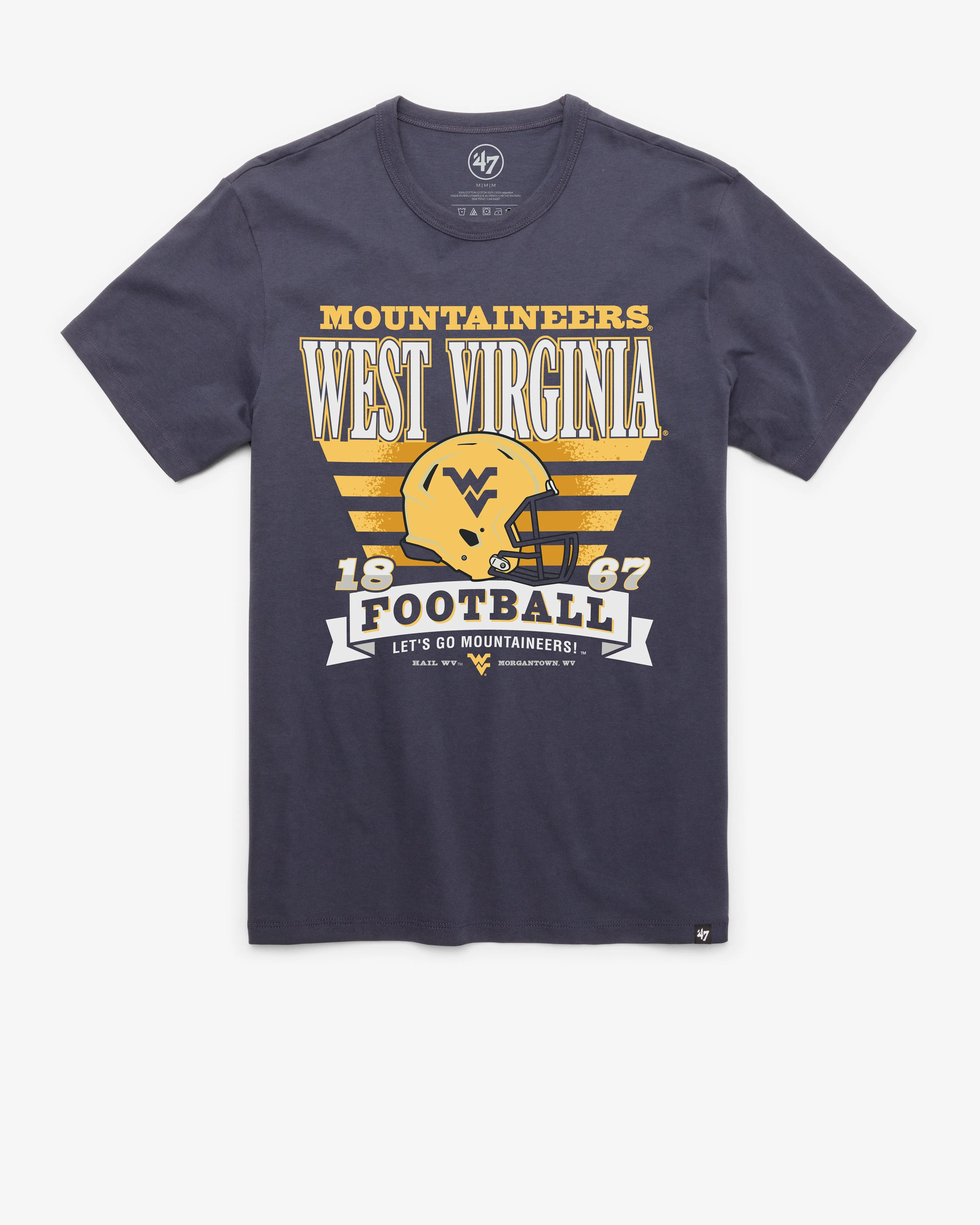 WEST VIRGINIA MOUNTAINEERS STRIPE SPLASH '47 FRANKLIN TEE sold by 47