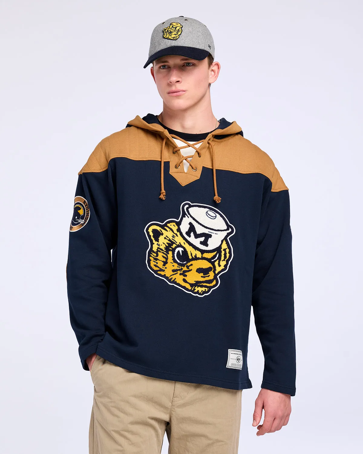 MICHIGAN WOLVERINES VINTAGE FLANNAGAN '47 WINGBACK LACER sold by 47